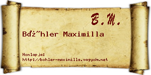 Böhler Maximilla névjegykártya
